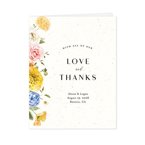 Blooming Dahlias Thank You Cards Regency Blue
