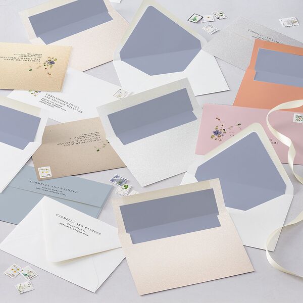 Delicate Wildflower Euro Envelope Liners Pure White Luxe