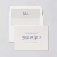 Wavy Frame Photo Rehearsal Dinner Invitations Sea Blue Signature Blank Standard