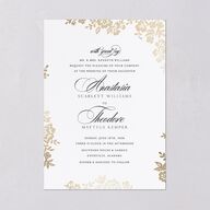 Foil Lace Wedding Invitations Gold Pure White Signature Blank No Standard