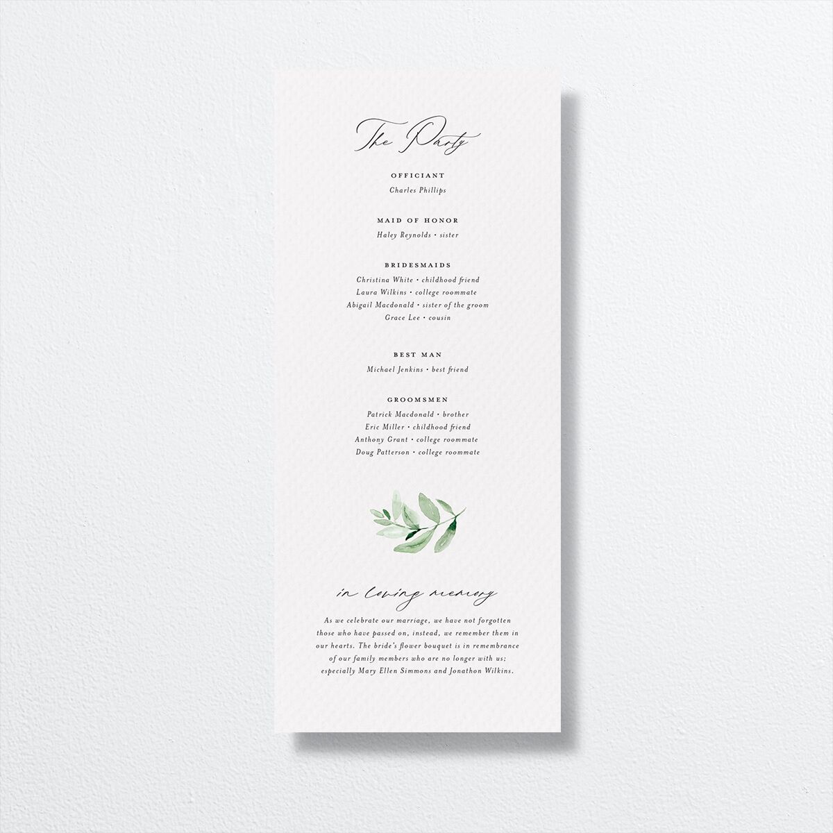 Gorgeous Greenery Wedding Programs Pure White Signature