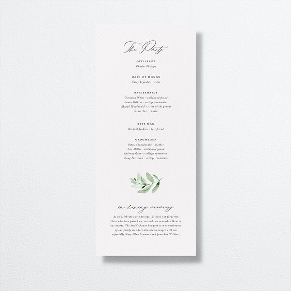 Gorgeous Greenery Wedding Programs Pure White Signature