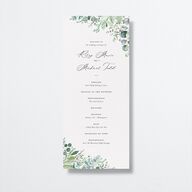 Gorgeous Greenery Wedding Programs Pure White Signature