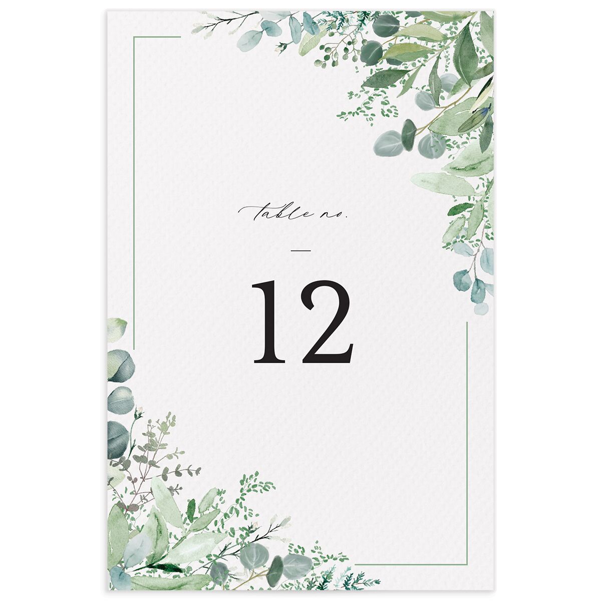 Gorgeous Greenery Table Numbers