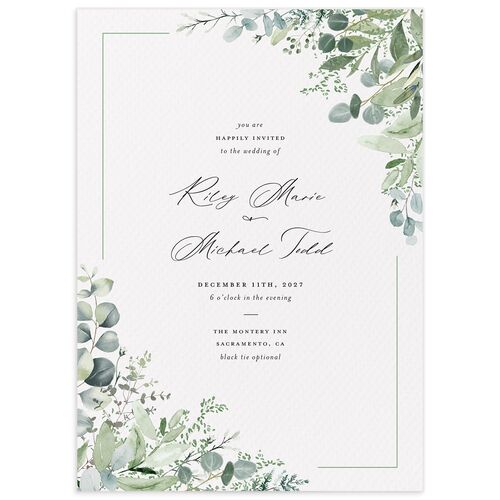 Gorgeous Greenery Wedding Invitations - White