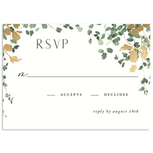 Cascading Florals Wedding Response Cards Gold Thyme Signature