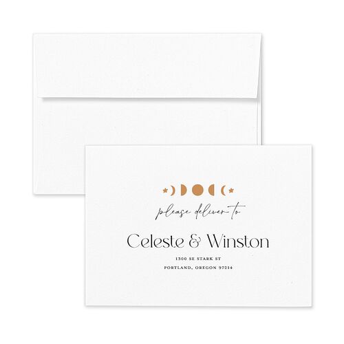 Celestial Galaxy Response Card Envelopes White Midnight Return Address Signature Standard