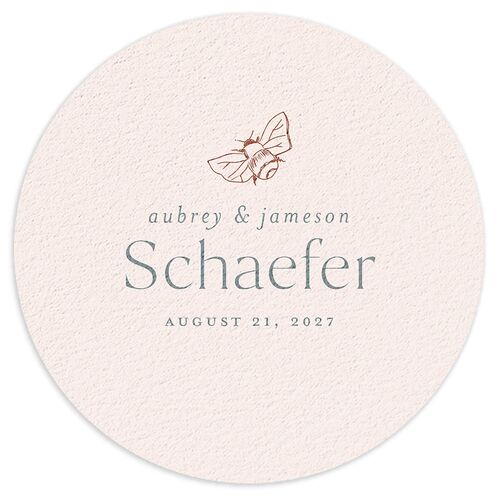 Simple Modern Wildflowers Coasters Dusty Blue Cardboard Circle