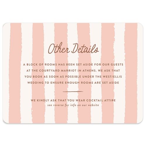 Eclectic Painted Stripes Wedding Event Detail Cards Espresso Signature Rounded