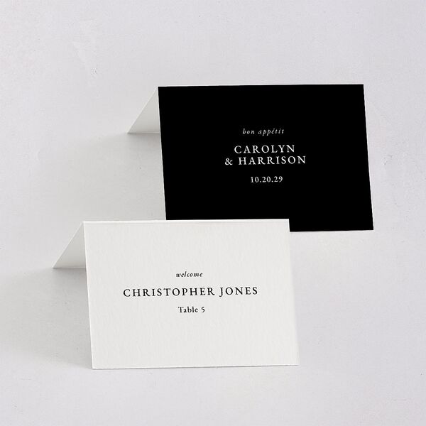 Elegant Reception Only Place Cards Pure White Signature