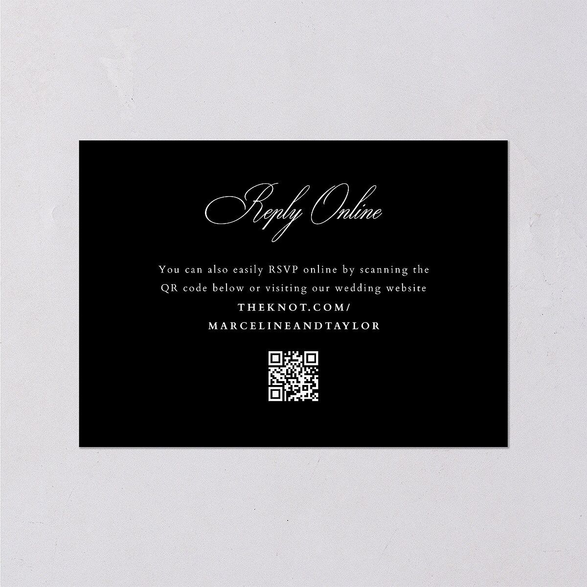 Classic Champagne with Bows Wedding Response Cards Pure White Signature Standard