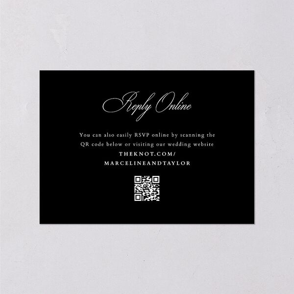 Classic Champagne with Bows Wedding Response Cards Pure White Signature Standard