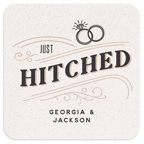 Western I do BBQ Coasters Taupe Cardboard Soft Square