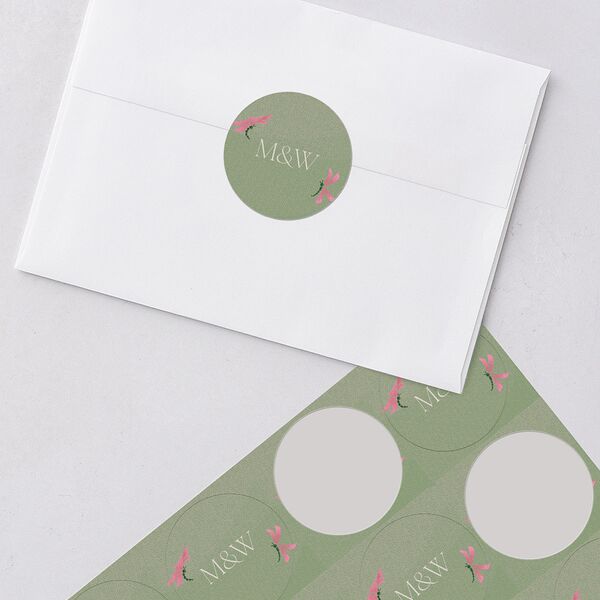 Twilight Pond Wedding Stickers Eucalyptus Circle
