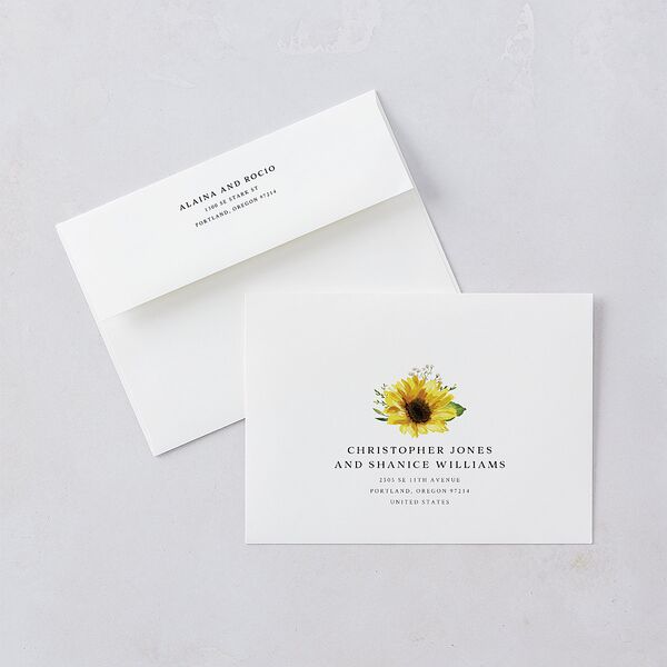 Rustic Sunflower Wedding Invitations Solar Power Signature Blank No Standard