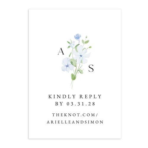 Wildflower Photo QR Code RSVP Cards Ice Blue Signature Standard