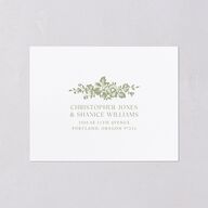 Fairytale Lace Floral Frame All-in-One Wedding Invitations Moss Signature Light Both Recipient and Return Addresses No