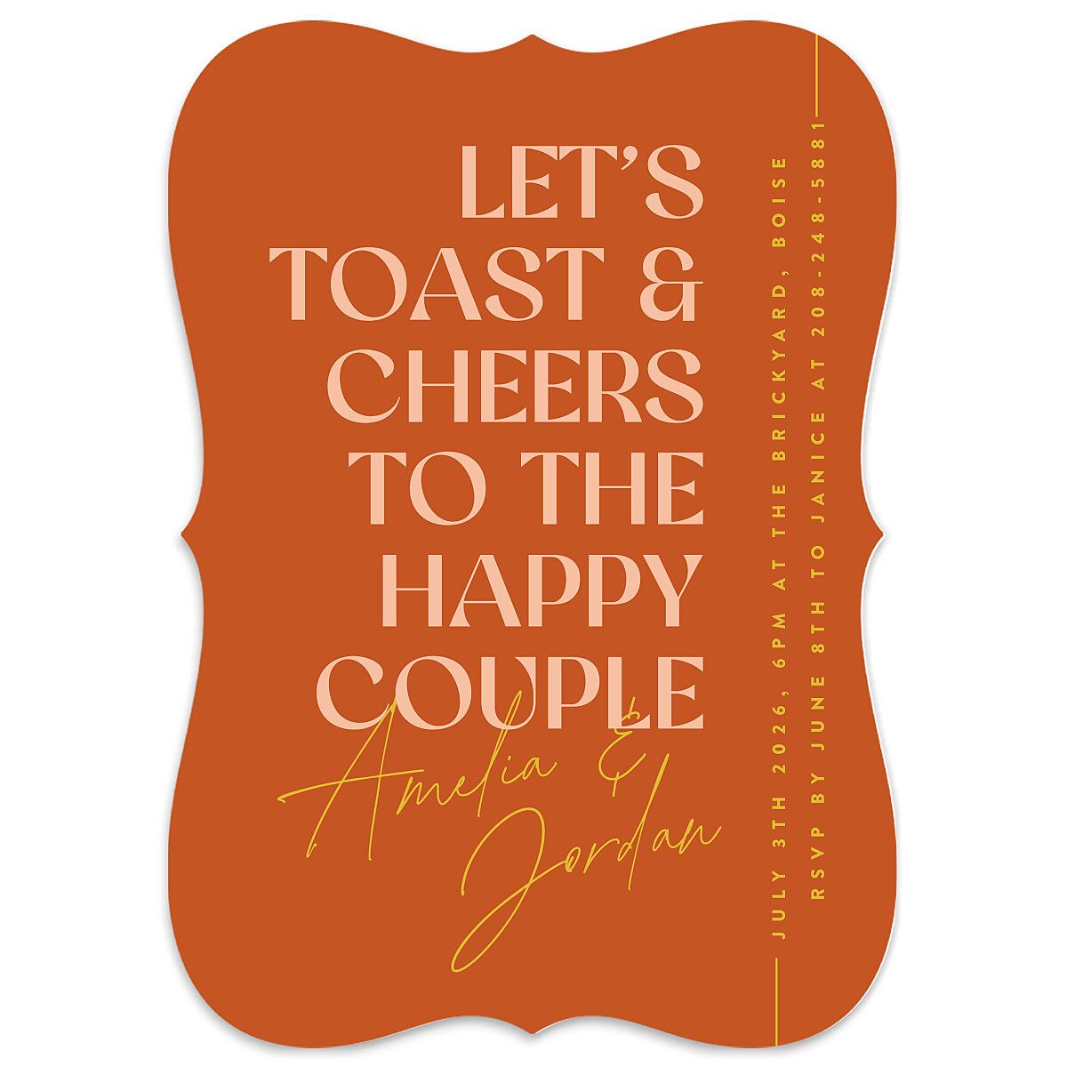 Wedding of the Century Rehearsal Dinner Invitations