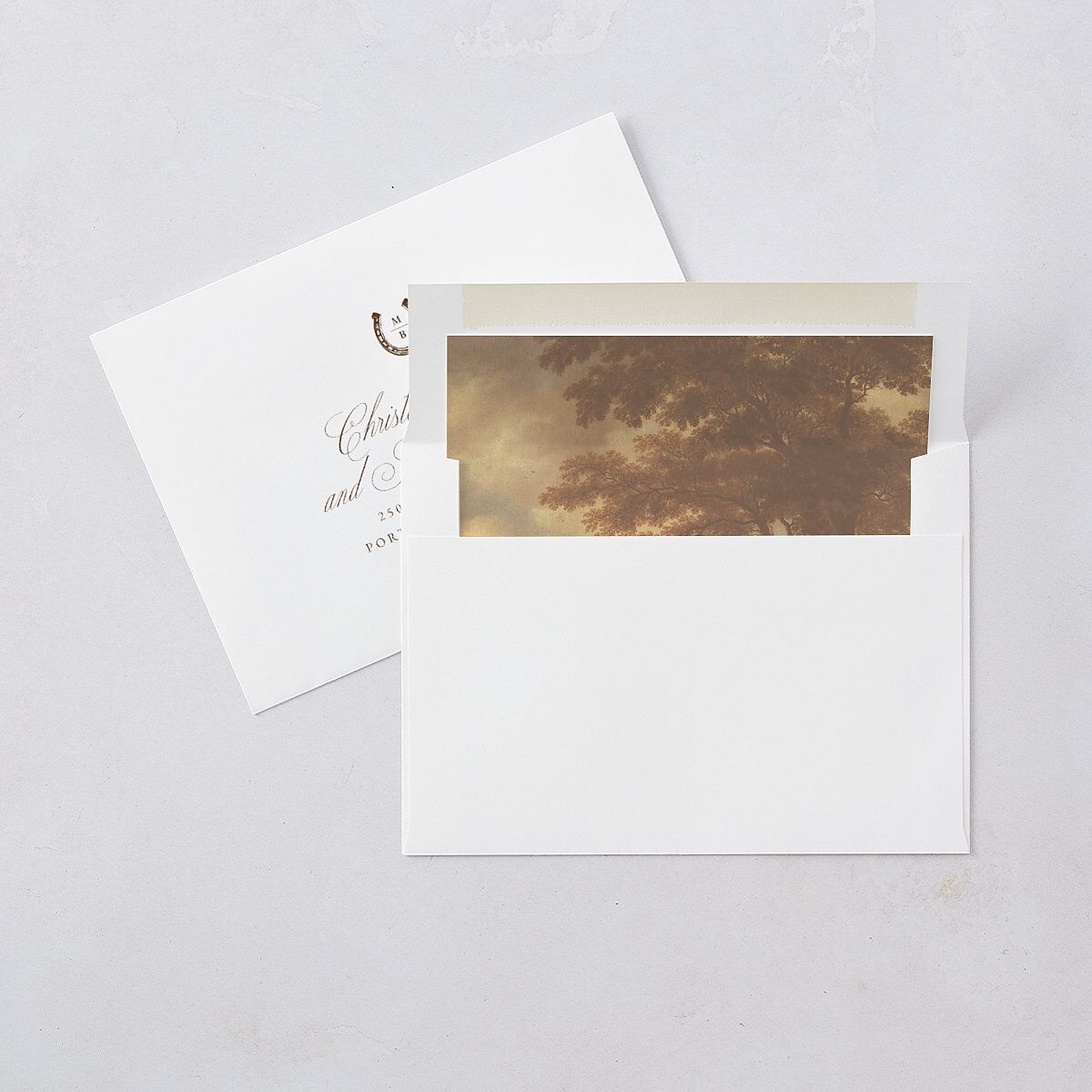 Western Horseshoe Botanical Wedding Invitations Mocha Signature Blank No Standard