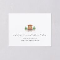 Scenic San Francisco All-in-One Wedding Invitations Daffodil Signature Light Both Recipient and Return Addresses No
