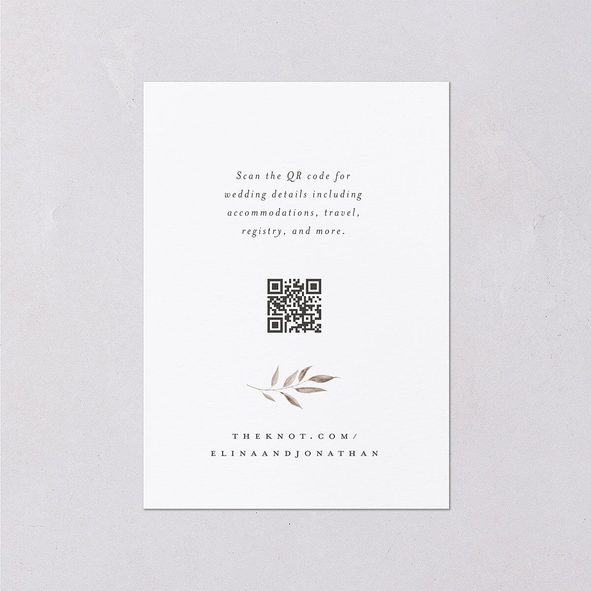 Leafy Rustic Monogram Wedding Enclosure Cards Cotton Signature