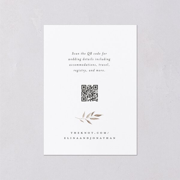 Leafy Rustic Monogram Wedding Enclosure Cards Cotton Signature