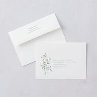 Gilded Greenery Save The Date Cards Gold Deep Olive Signature smooth Blank No