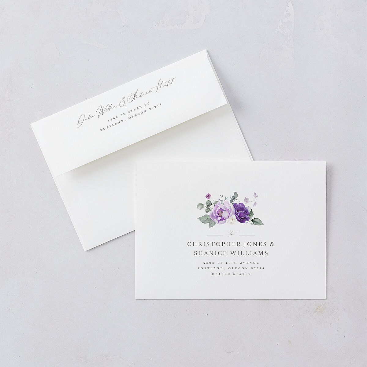Elegant Floral Wedding Invitations Lilac Signature Blank Standard No