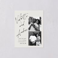 Signed Save the Date Petite Cards Licorice Signature smooth Blank No Standard
