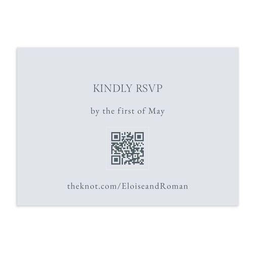 Vintage Botanical Sketch QR Code RSVP Cards Dusty Blue Signature Standard