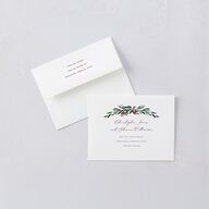 Gilded Botanical Save the Date Petite Cards Burgundy Signature smooth Blank No Standard