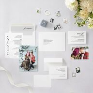 Vertical Names Wedding Invitations Pure White Signature Blank No Standard