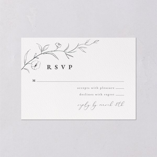 Graceful Botanical Wedding Response Cards Shadow Gray Signature Standard