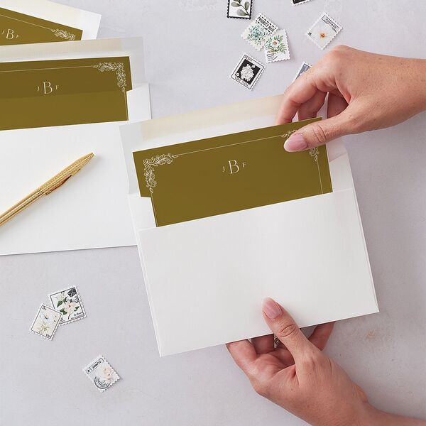 Black Tie Crest Envelope Liners Umber Standard
