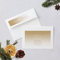 Bright New Year Holiday Cards Tan Signature Blank Standard Landscape