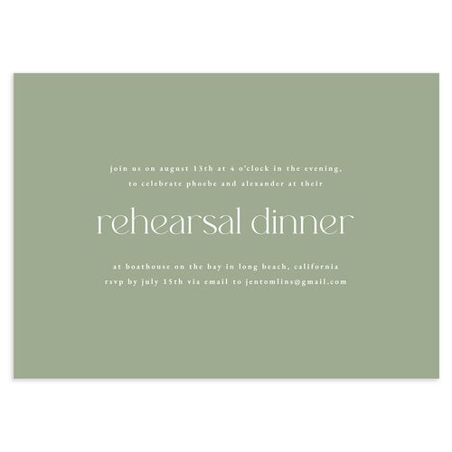 Striking Scene Rehearsal Dinner Invitations Thyme Signature Blank Standard