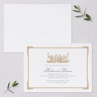 Medieval Castle Rehearsal Dinner Invitations Almond Signature Blank