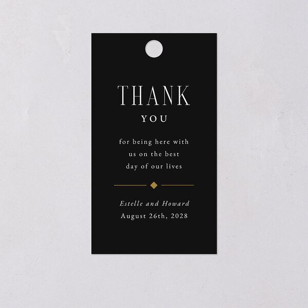 Old Hollywood Glam Favor Gift Tags Charcoal Signature