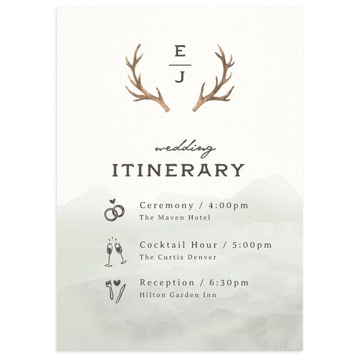 Antler Monogram Mountain Itinerary Cards Forest Signature Standard
