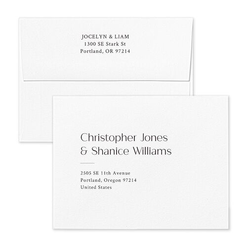 Tropical Flora Hawaii Thank You Card Envelopes White Champagne Both Recipient and Return Addresses Signature Standard