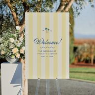 Cabana Stripes Standard Welcome Sign Large Lemon Standard Indoor Foam Core L Welcome