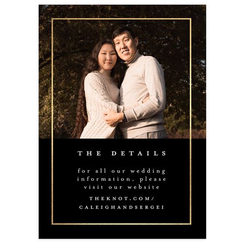 Elegant Frame Wedding Event Detail Cards Gold Licorice Signature Standard