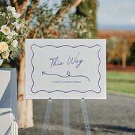 Hand Drawn Wavy Border Standard Direction Sign Medium Sapphire Standard Indoor Foam Core M Direction