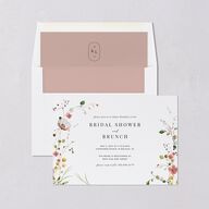 Glistening Wildflower Bridal Shower Invitations Soft Peach Signature Blank Standard