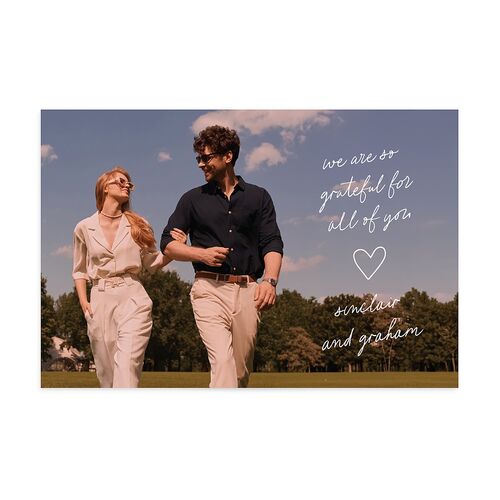 Sunny Day Modern Script Thank You Postcards Pure White