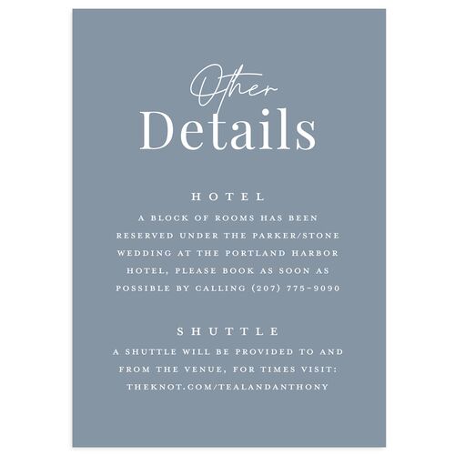 Our Date Photo Wedding Enclosure Cards Dusty Blue Signature Standard