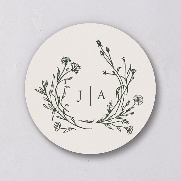 Gilded Monogram Wedding Stickers Dark Camo Circle