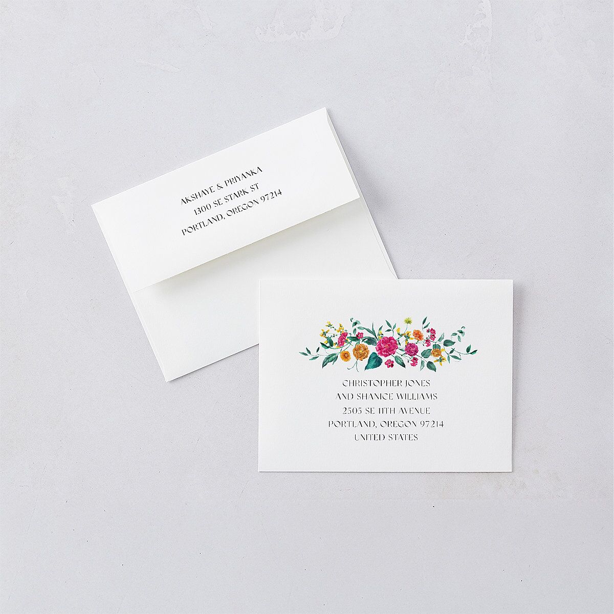 Indian Ascending Garland Thank You Cards Peony