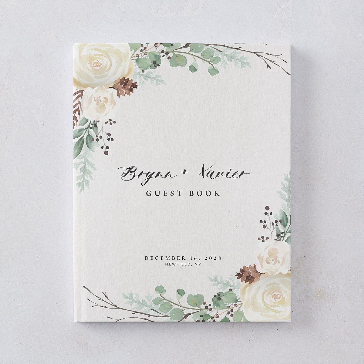 Rustic Botanical Wedding Guest Book Thyme
