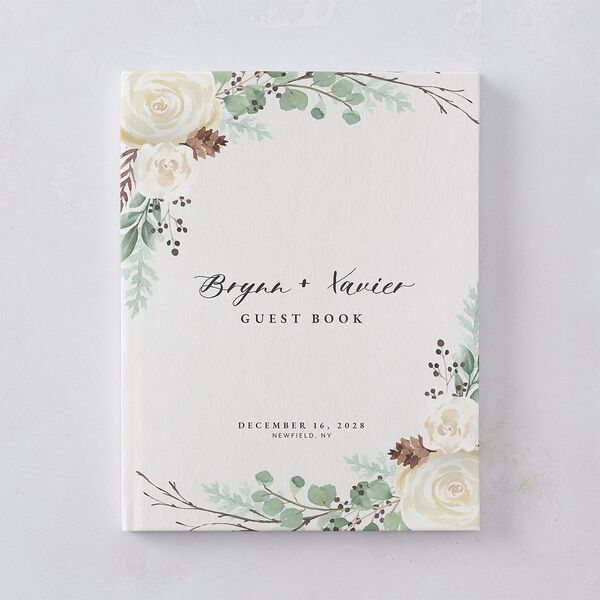 Rustic Botanical Wedding Guest Book Thyme